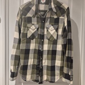 Levi's Black and White Checkered Shirt